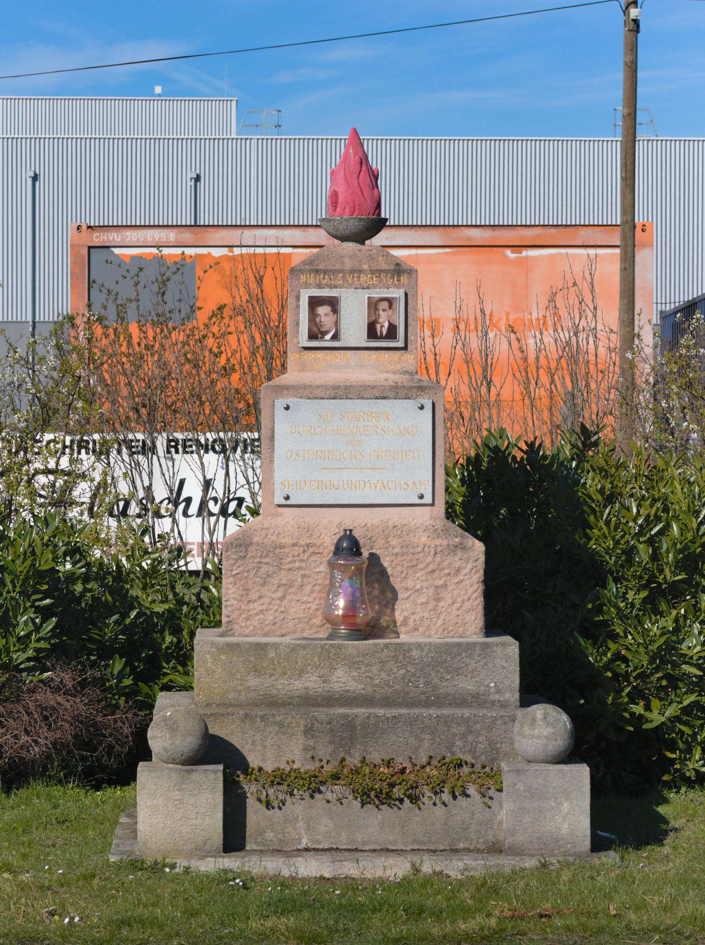 Franz Heindl and Viktor Mrnustik memorial